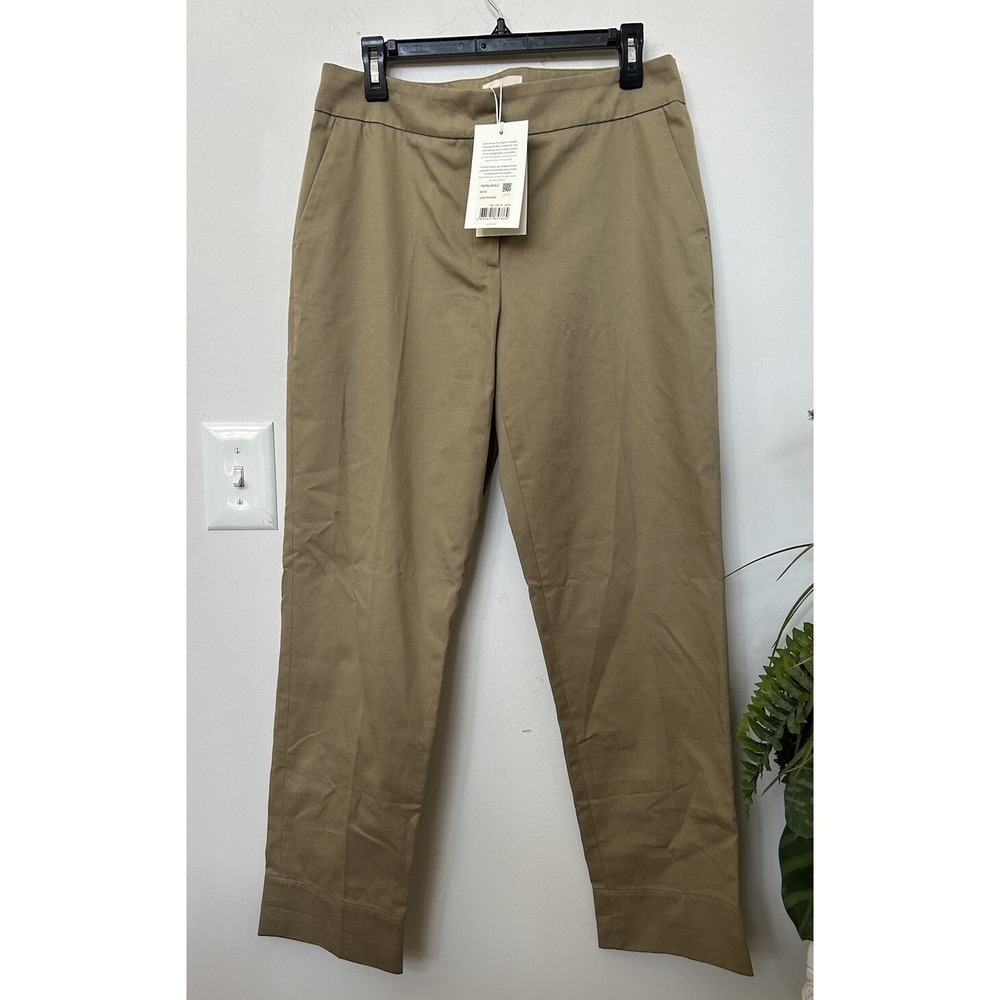 NWT SEZANE Pantalon MILO Cotton Beige Work‎ Career Tapered Pants Trousers Sz 8